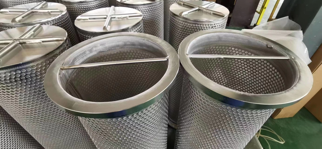Available for battery electrode experiments titanium alloy Punching Hole Sintered Basket Strainer Filter