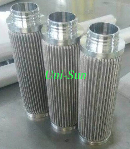 1-200 μm Stainless steel sintered pleated filter for high pressure and high porosity